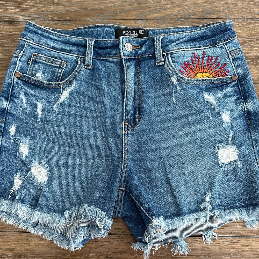 Judy Blue Distressed Denim Jean Shorts
